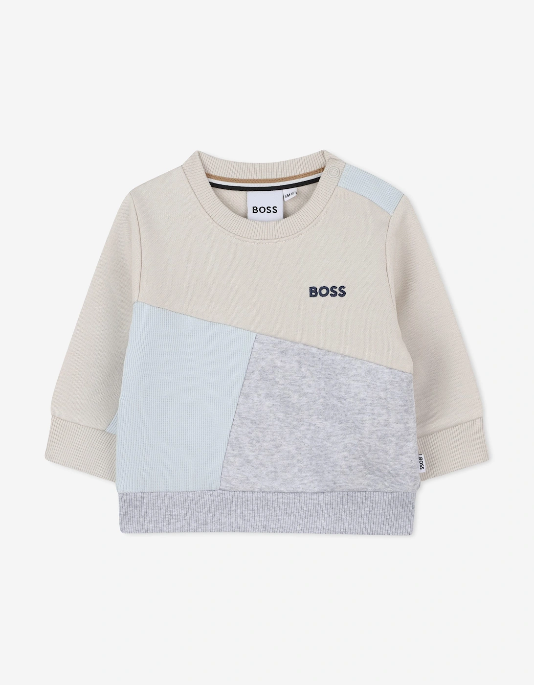 BOSS Baby Boys Contrast Sweatshirt in Ivory, 5 of 4
