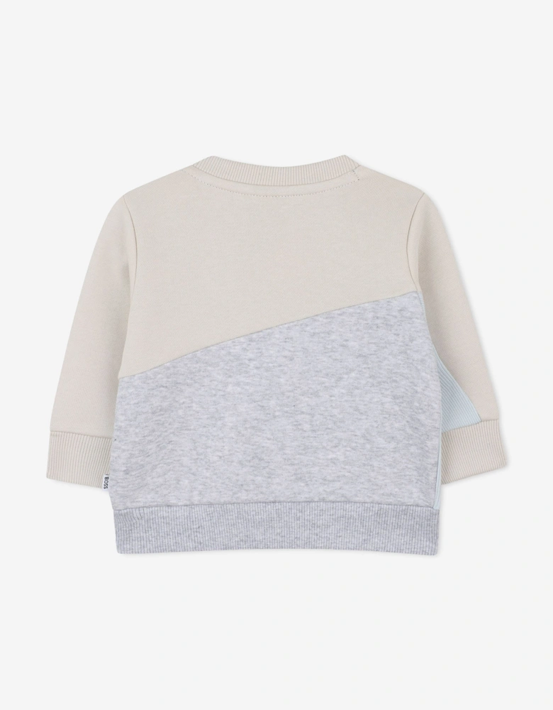 BOSS Baby Boys Contrast Sweatshirt in Ivory