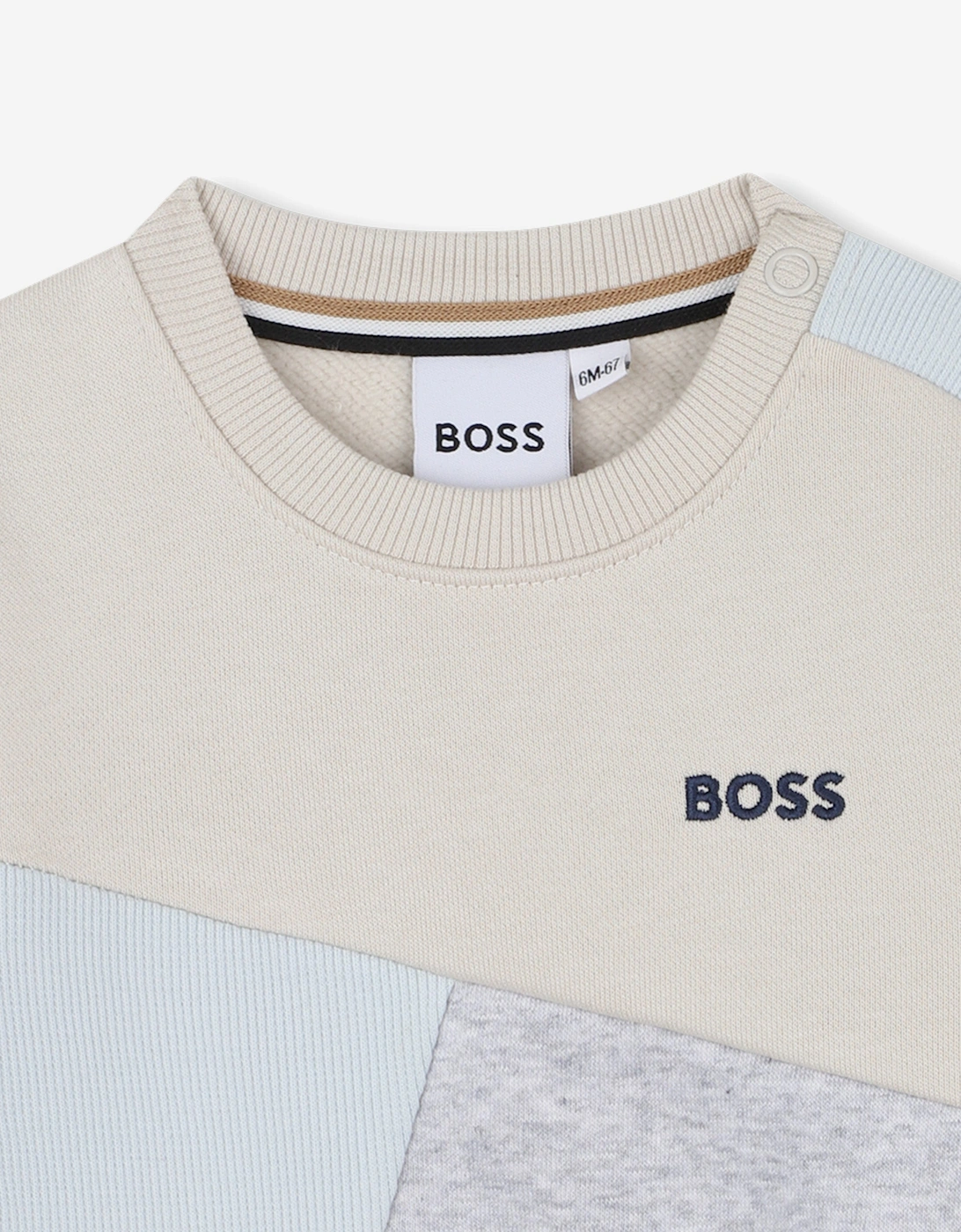 BOSS Baby Boys Contrast Sweatshirt in Ivory