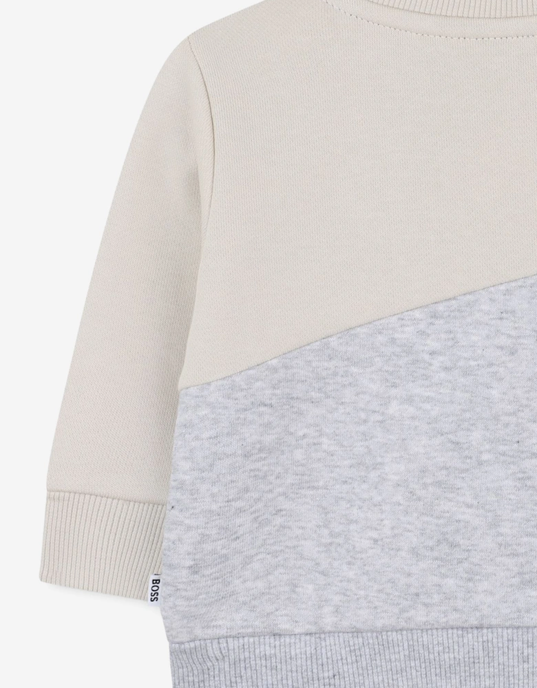 BOSS Baby Boys Contrast Sweatshirt in Ivory