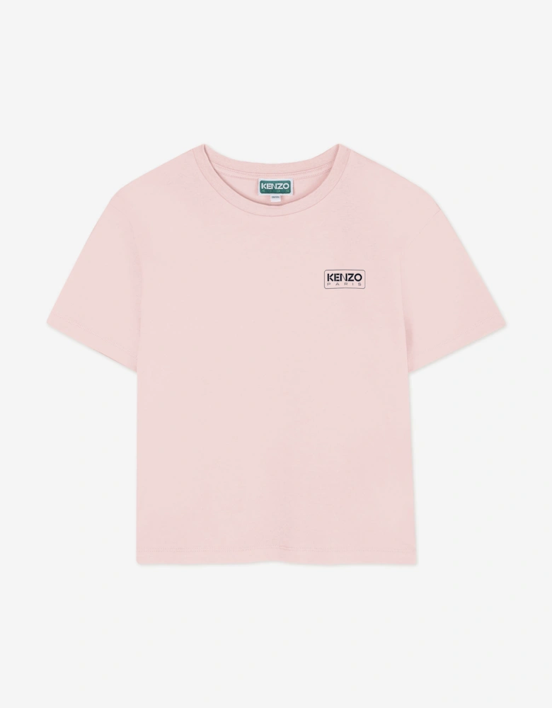 Girls Logo Print T-Shirt in Pink