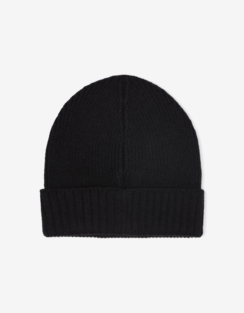BOSS Boys Knitted Logo Beanie Hat in Black