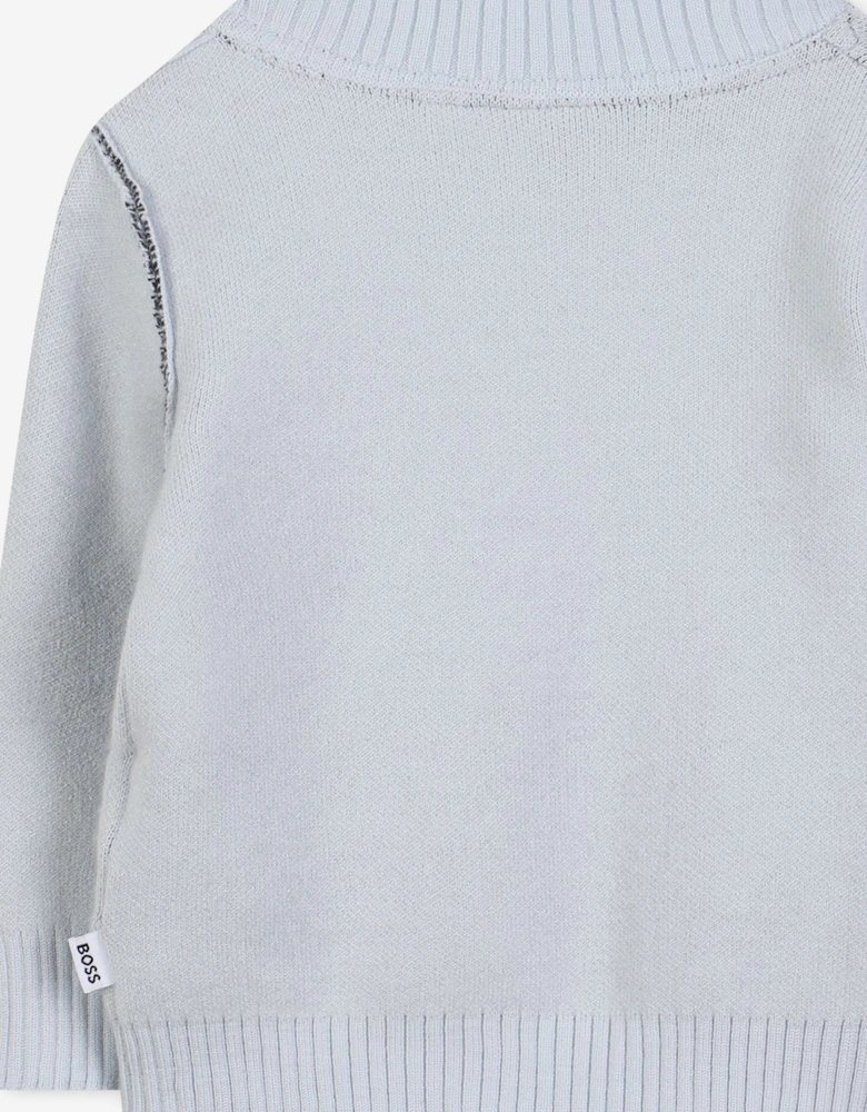 BOSS Baby Boys Monogram Jumper in Blue