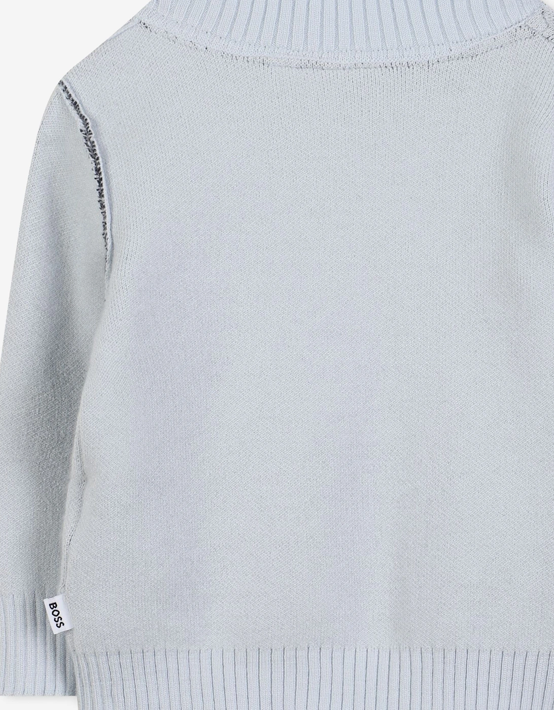 BOSS Baby Boys Monogram Jumper in Blue