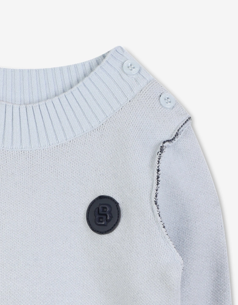 BOSS Baby Boys Monogram Jumper in Blue