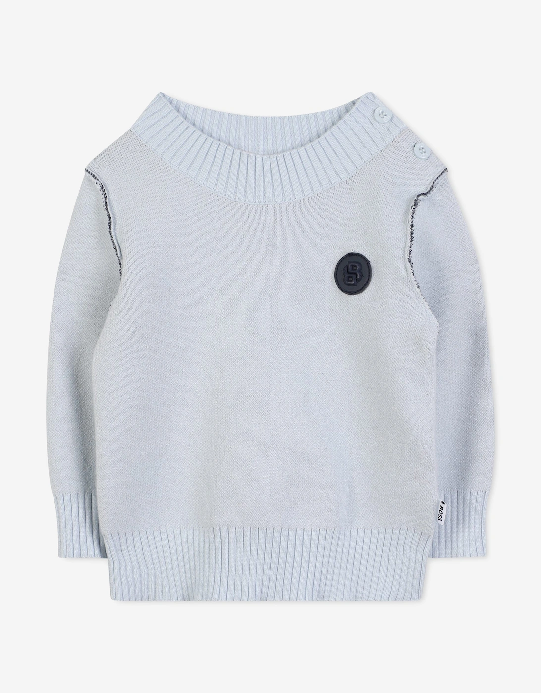 BOSS Baby Boys Monogram Jumper in Blue, 5 of 4