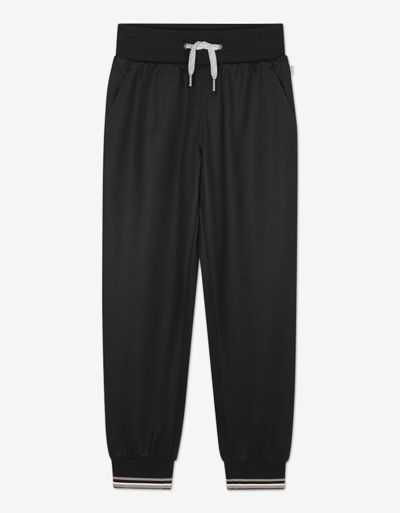 BOSS Boys Logo Print Joggers in Black