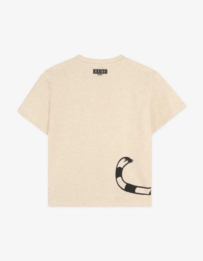 Boys Tiger Print T-Shirt in Ivory
