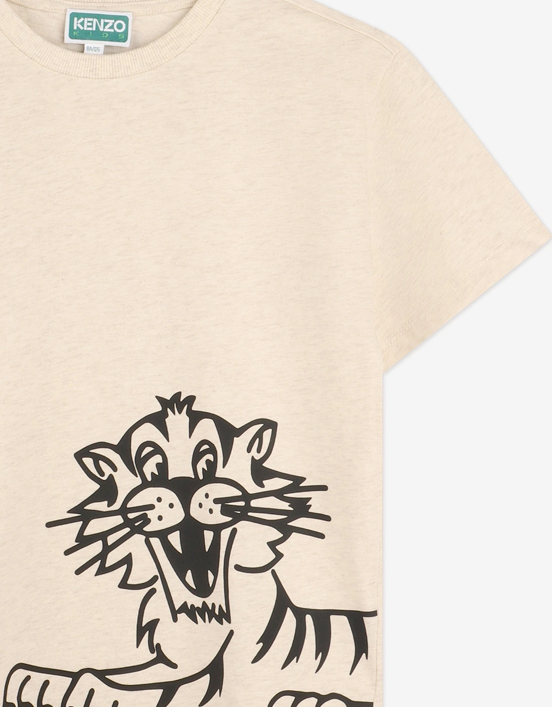 Boys Tiger Print T-Shirt in Ivory