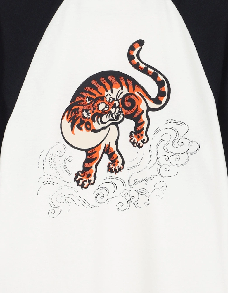 Boys Contrast Logo T-Shirt in Ivory