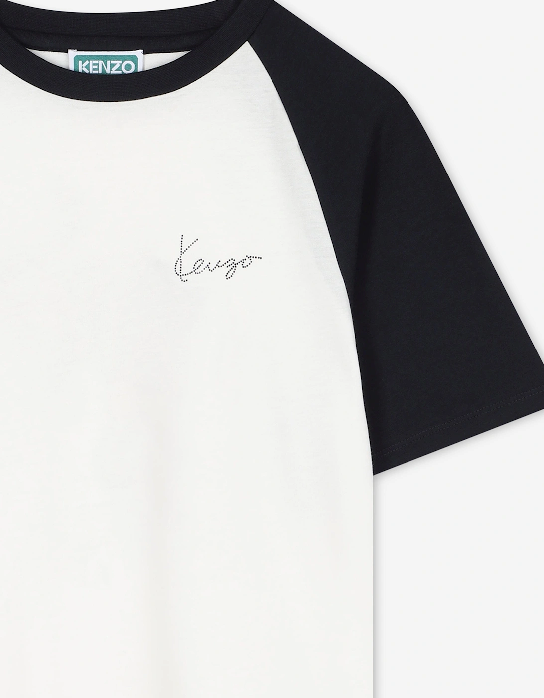 Boys Contrast Logo T-Shirt in Ivory