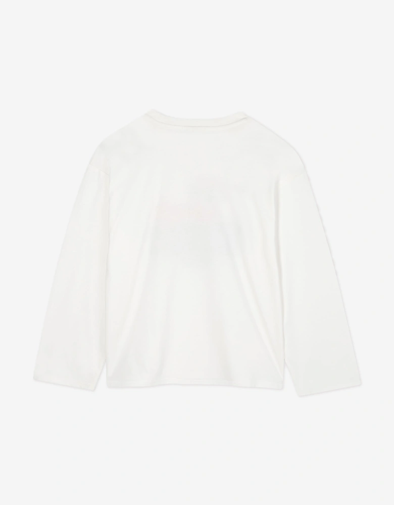 Boys Long Sleeve Tiger Logo T-Shirt in Ivory