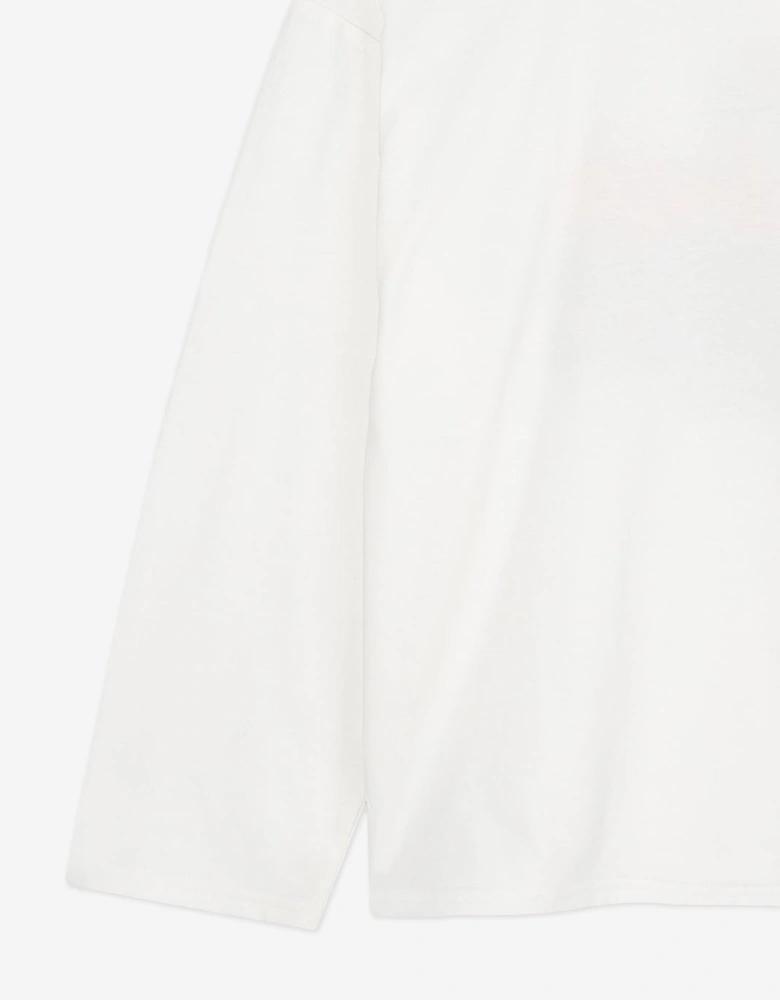 Boys Long Sleeve Tiger Logo T-Shirt in Ivory