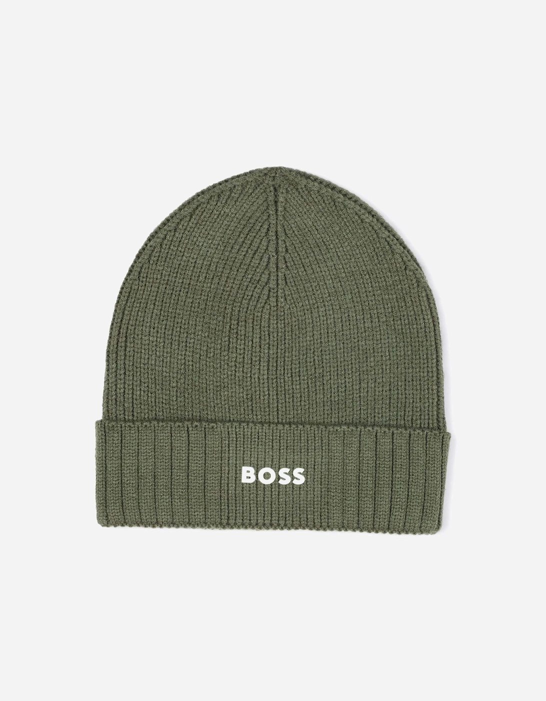 BOSS Boys Knitted Logo Beanie Hat in Green, 5 of 4