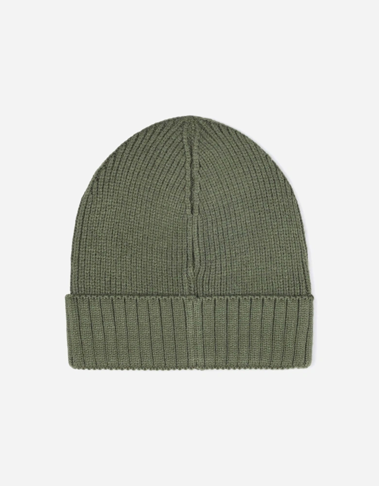 BOSS Boys Knitted Logo Beanie Hat in Green