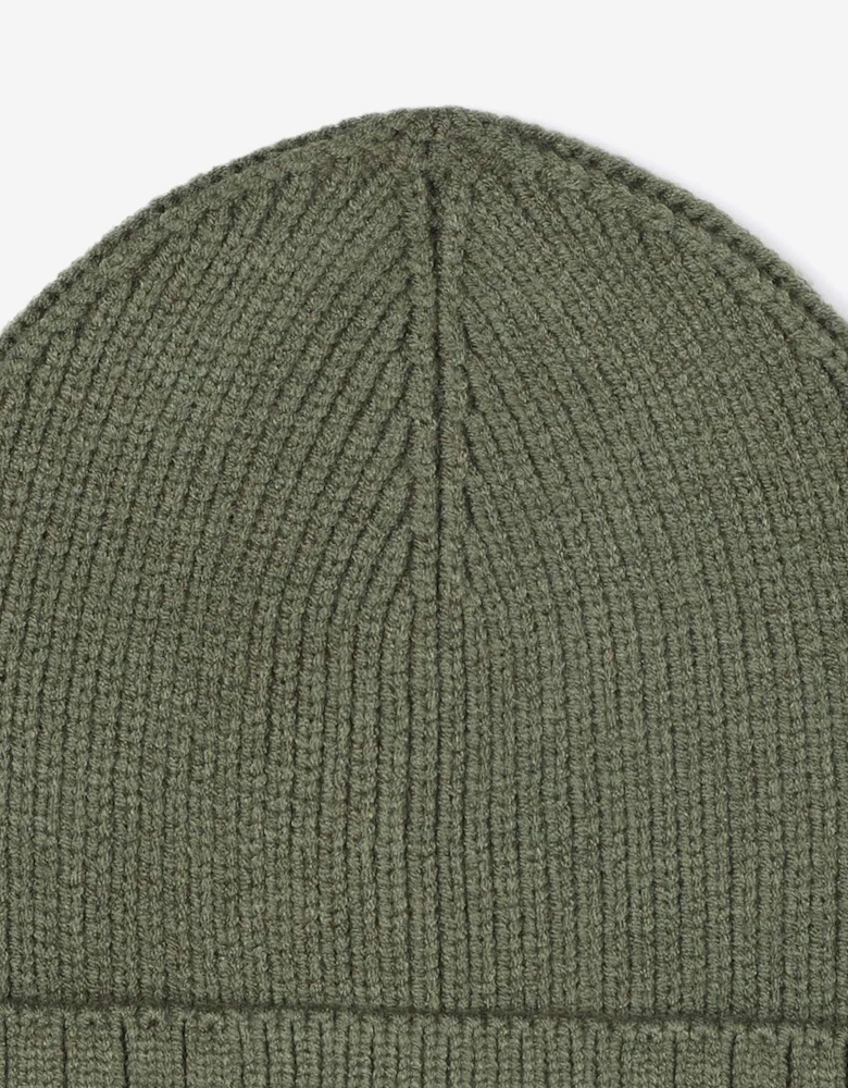 BOSS Boys Knitted Logo Beanie Hat in Green