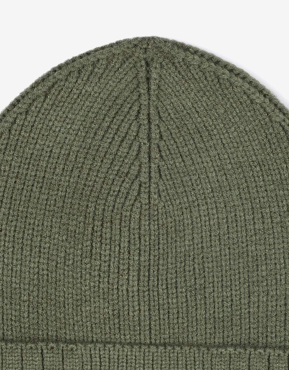 BOSS Boys Knitted Logo Beanie Hat in Green