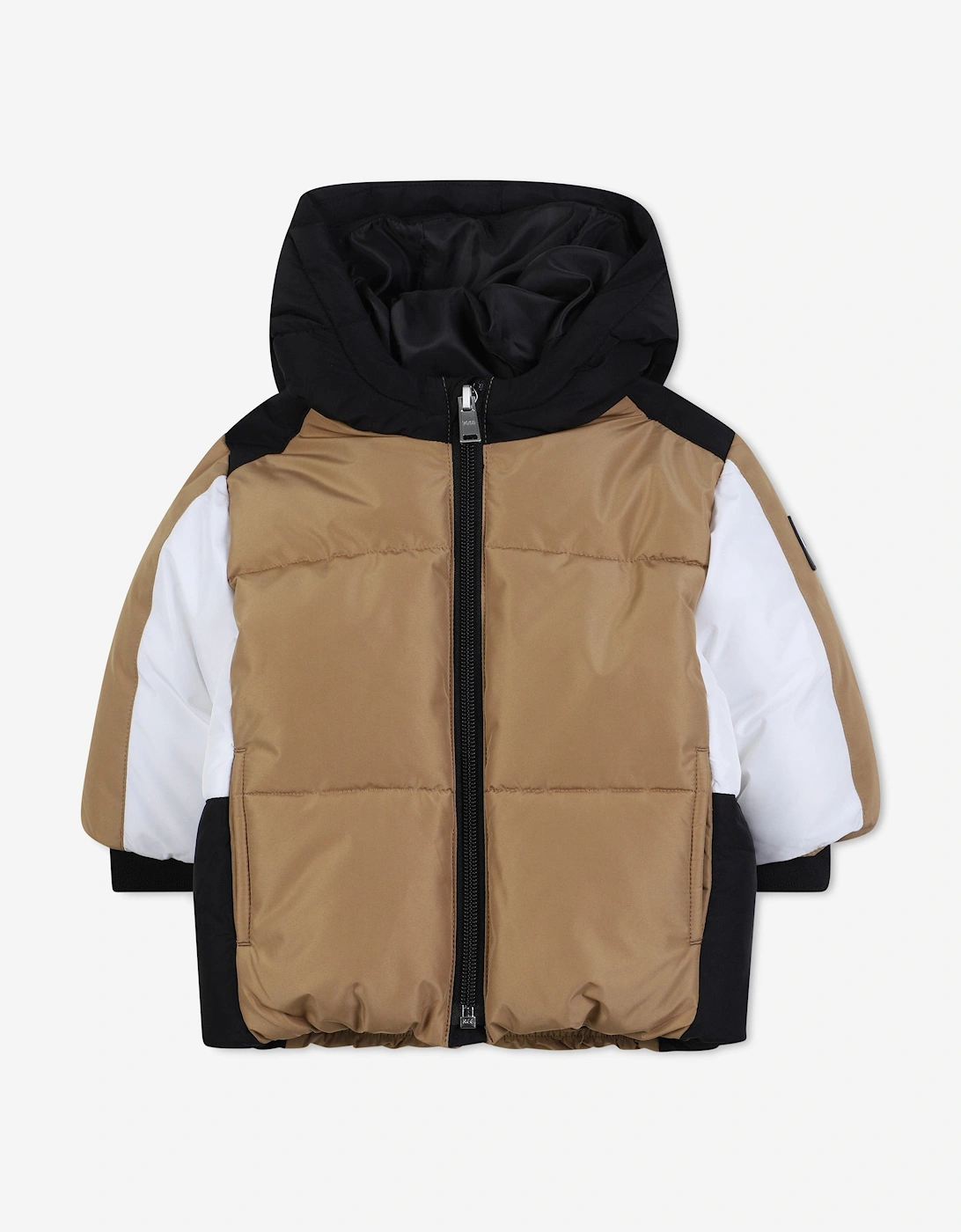 BOSS Baby Boys Hooded Puffer Jacket in Brown, 5 of 4