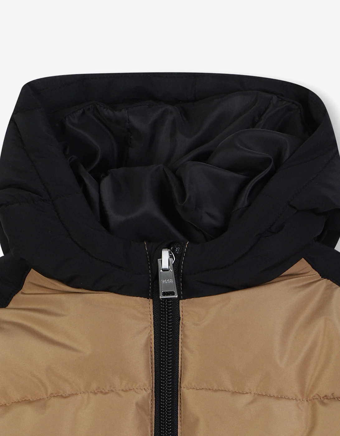 BOSS Baby Boys Hooded Puffer Jacket in Brown