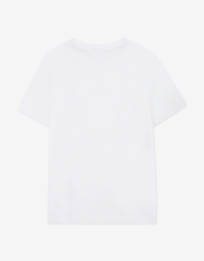 BOSS Boys Logo Print T-Shirt in White