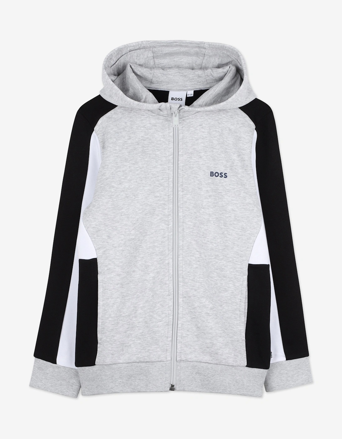 Boy's BOSS Boys Logo Print Zip Up Top in Grey - Size: 10 years