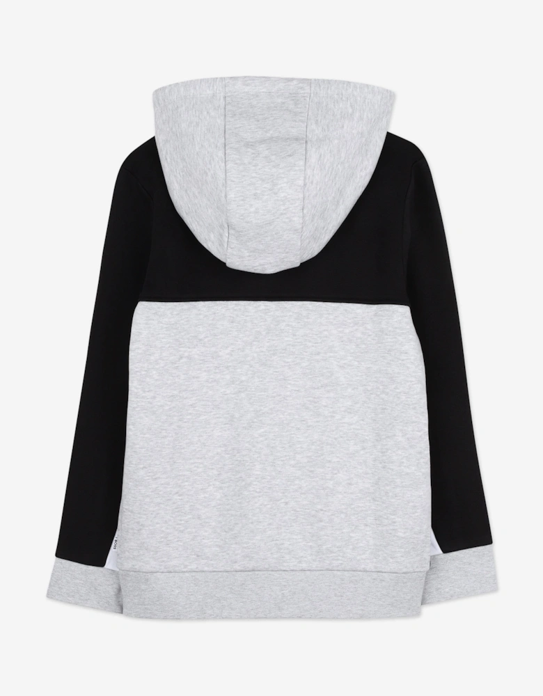 BOSS Boys Logo Print Zip Up Top in Grey