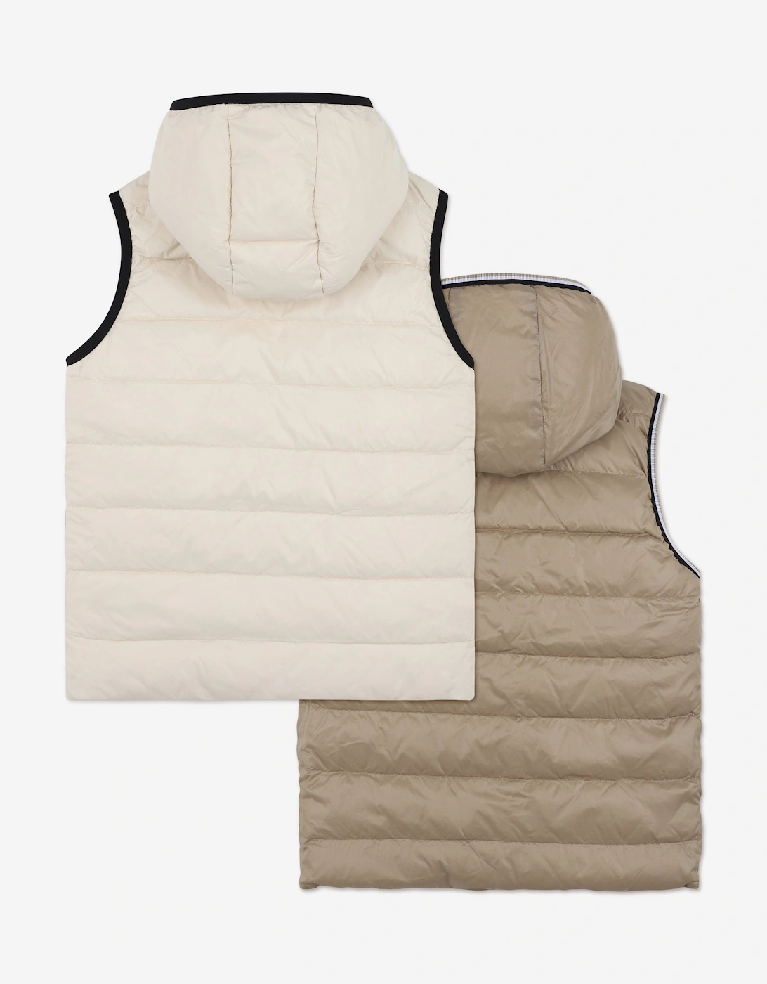 BOSS Boys Reversible Down Padded Gilet in Ivory