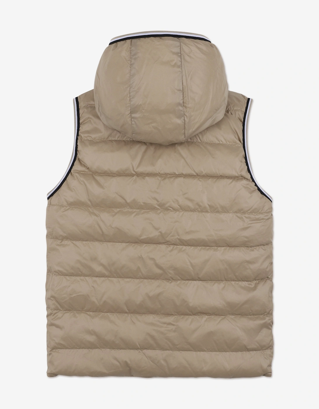BOSS Boys Reversible Down Padded Gilet in Ivory