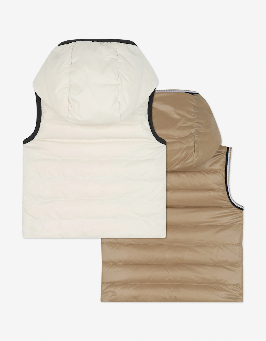 BOSS Baby Boys Reversible Down Padded Gilet in Ivory