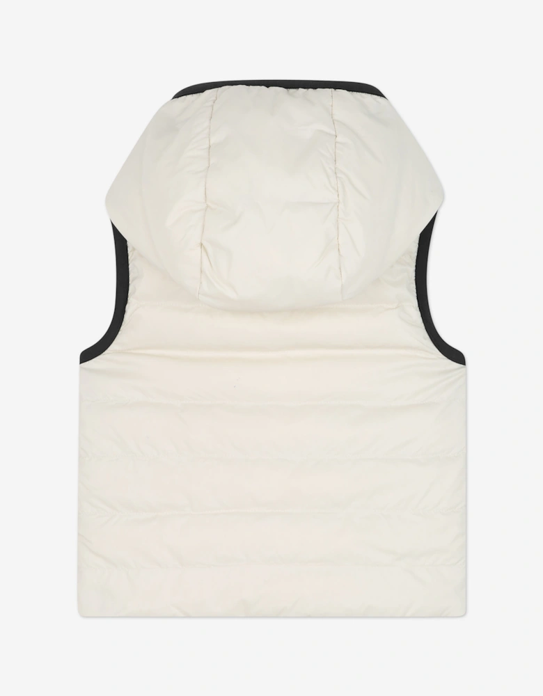 BOSS Baby Boys Reversible Down Padded Gilet in Ivory