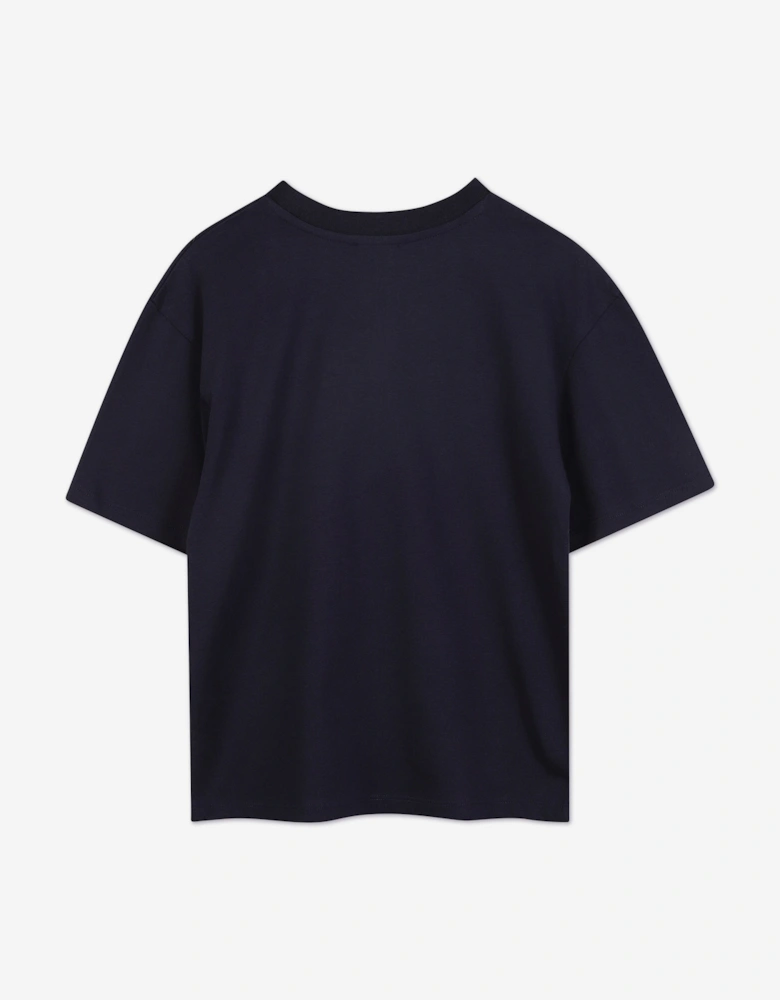 Girls Embroidered Logo T-Shirt in Navy