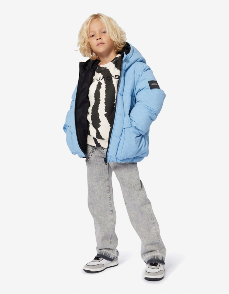 Boys Reversible Puffer Jacket in Blue