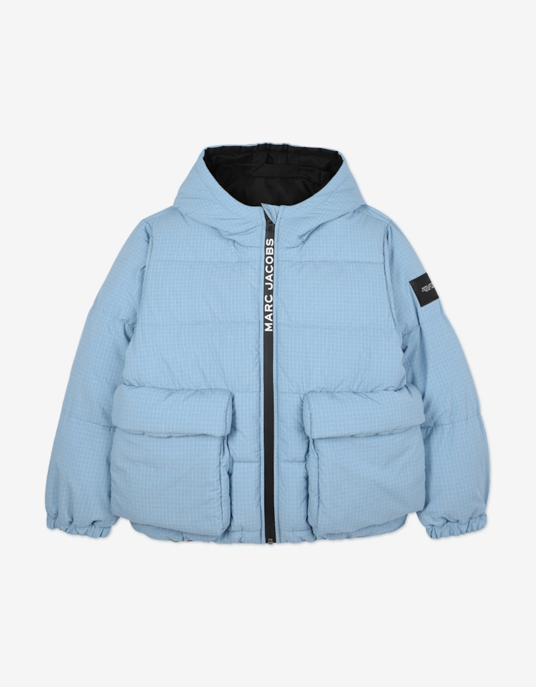 Boys Reversible Puffer Jacket in Blue