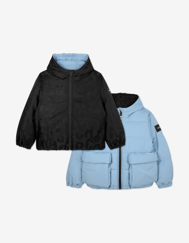 Boys Reversible Puffer Jacket in Blue