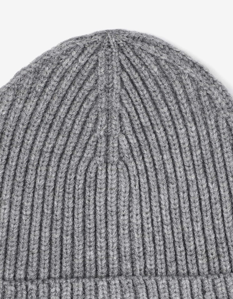 BOSS Boys Logo Knitted Beanie Hat in Grey