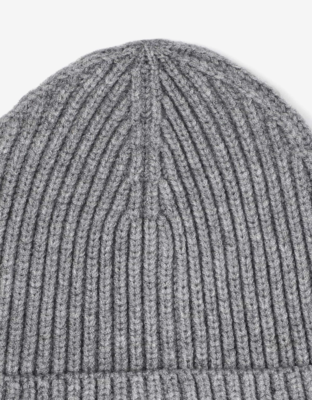 BOSS Boys Logo Knitted Beanie Hat in Grey