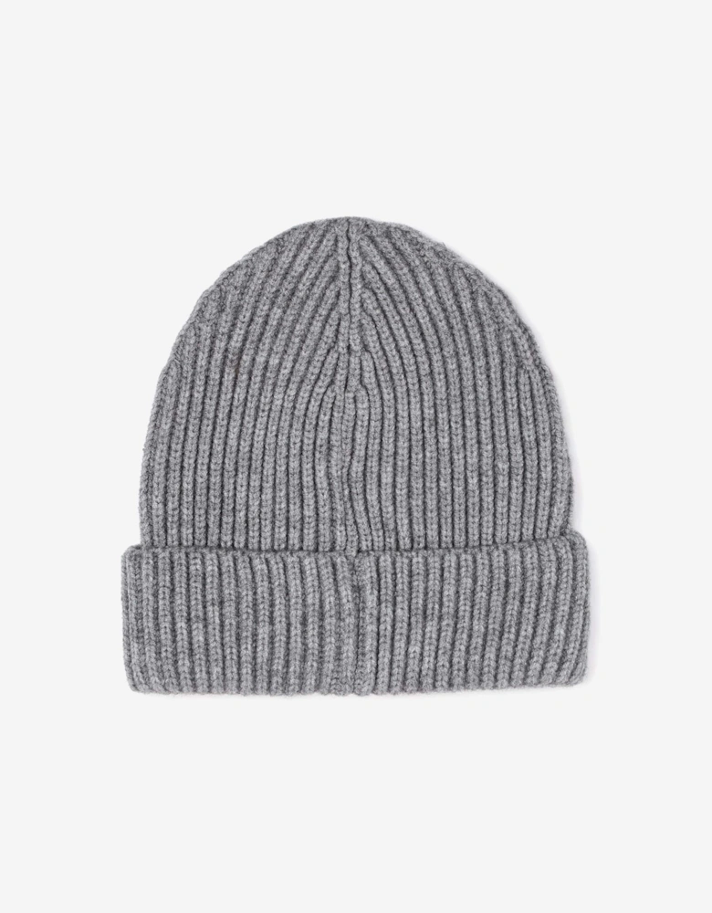 BOSS Boys Logo Knitted Beanie Hat in Grey