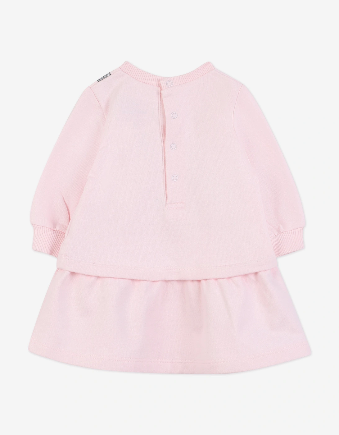 Baby Girls Snapshot Bag Print Sweater Dress in Pink