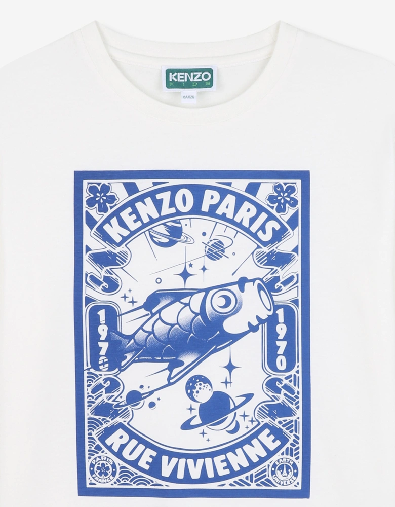 Boys Branded Print T-Shirt in Ivory