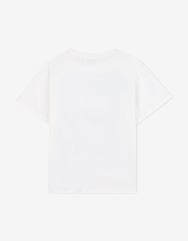 Boys Branded Print T-Shirt in Ivory