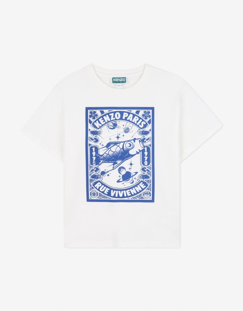 Boys Branded Print T-Shirt in Ivory