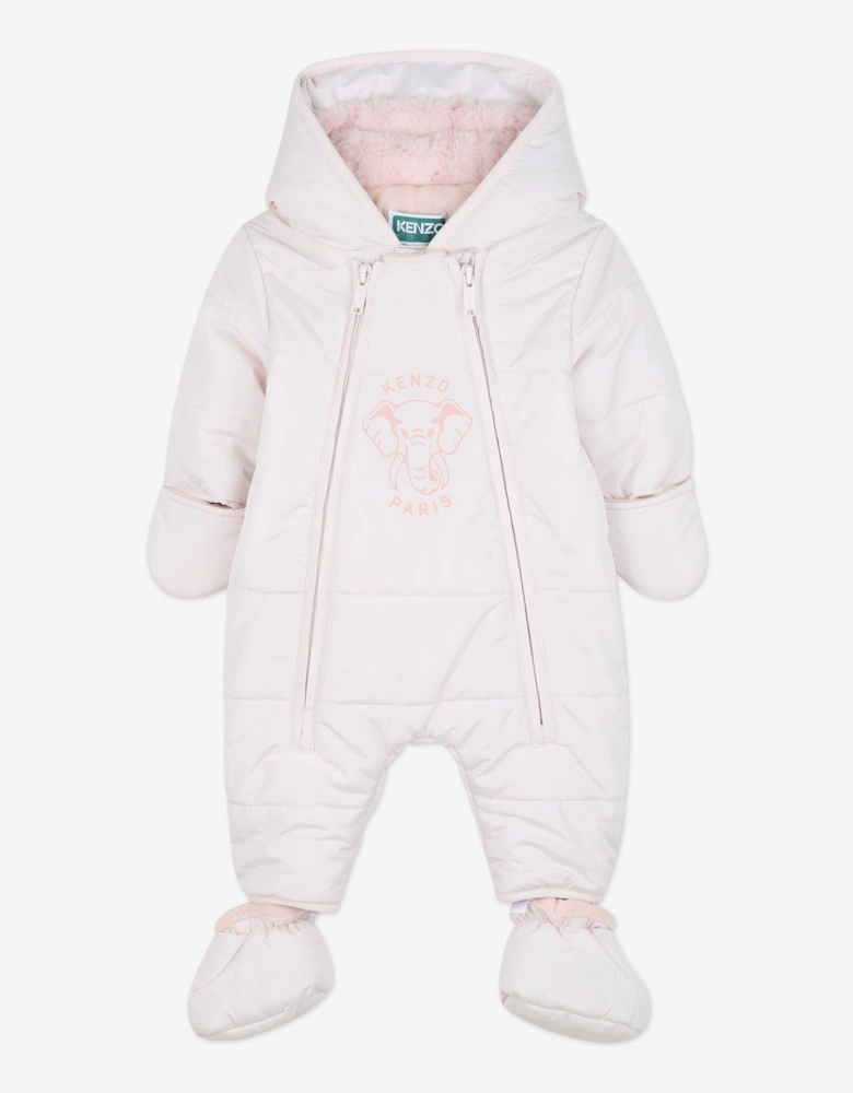 Baby Girls Elephant Snowsuit in Pink