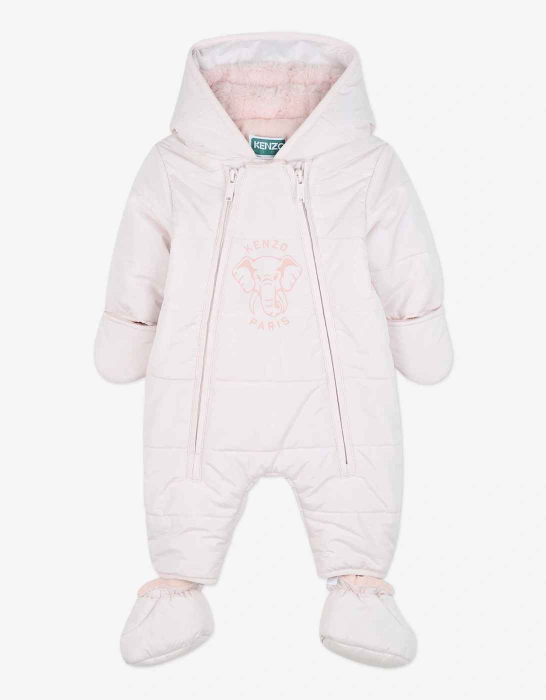 Baby Girls Elephant Snowsuit in Pink, 5 of 4