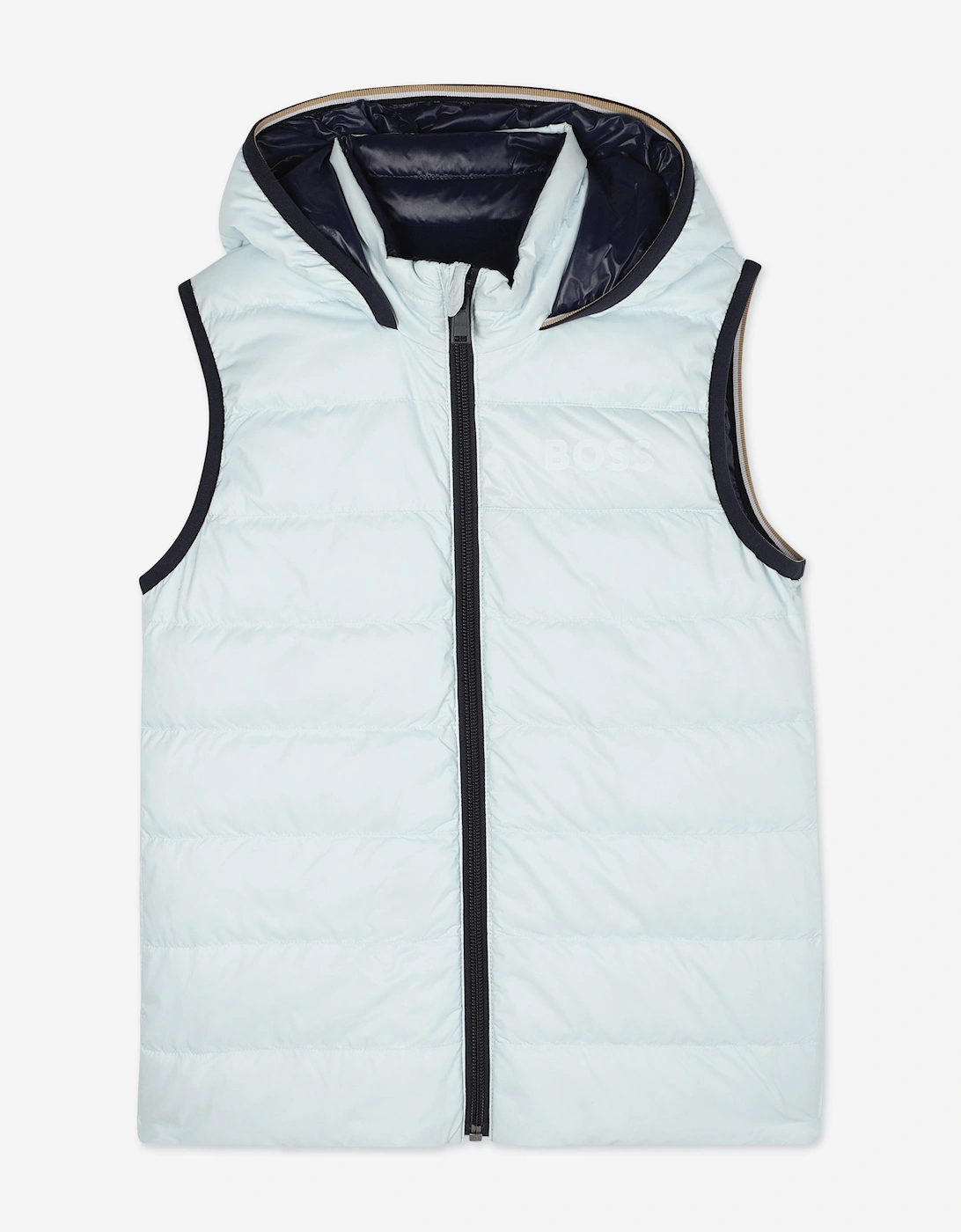 BOSS Boys Reversible Down Padded Gilet in Blue