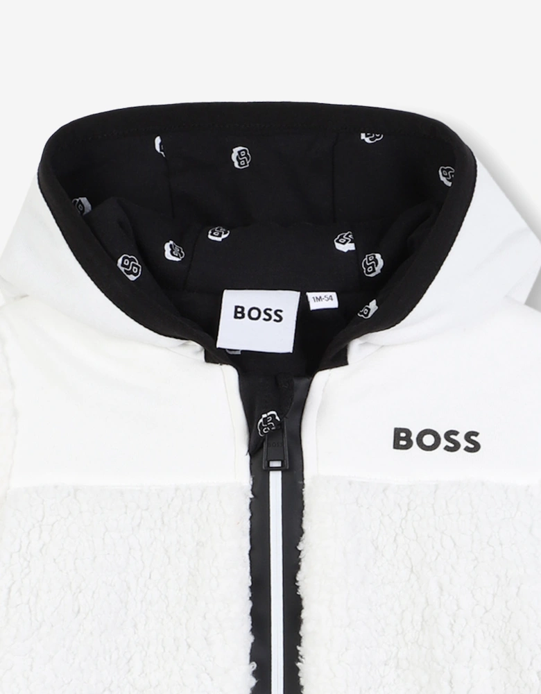 BOSS Baby Boys Faux Shearling All In One in Ivory