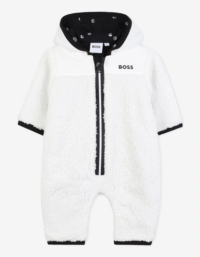 BOSS Baby Boys Faux Shearling All In One in Ivory