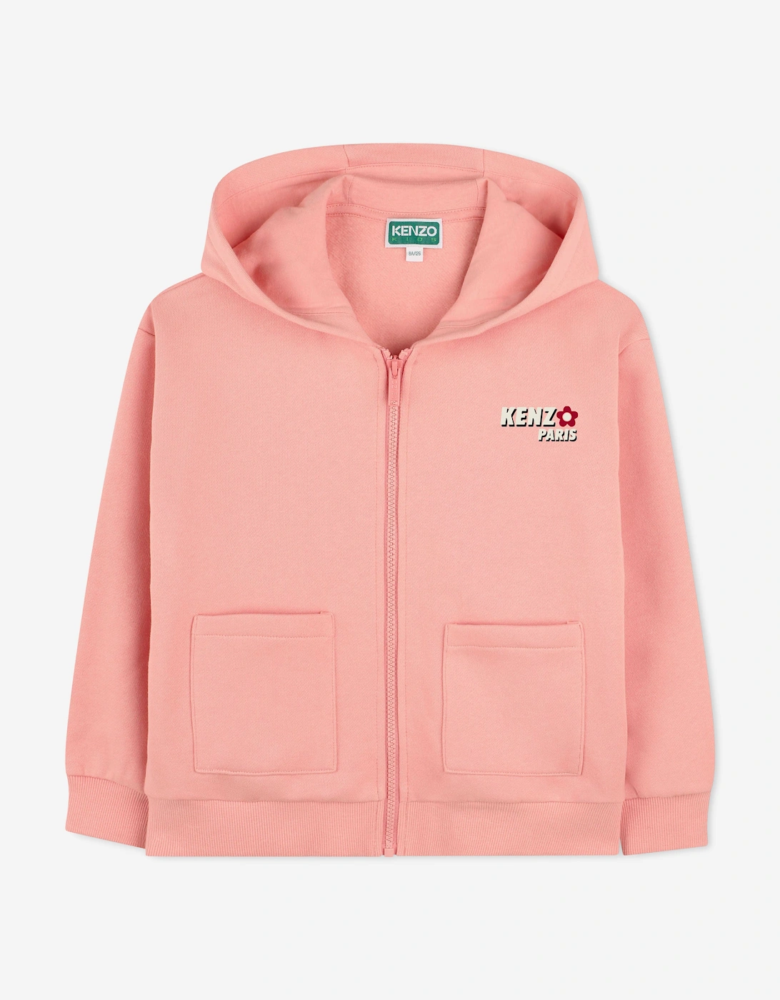 KENZO Girls Logo Zip Up Top in Pink - Size: 3 years