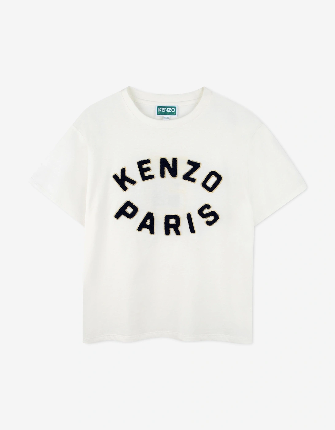 Kids Embroidered Logo T-Shirt in Ivory, 4 of 3