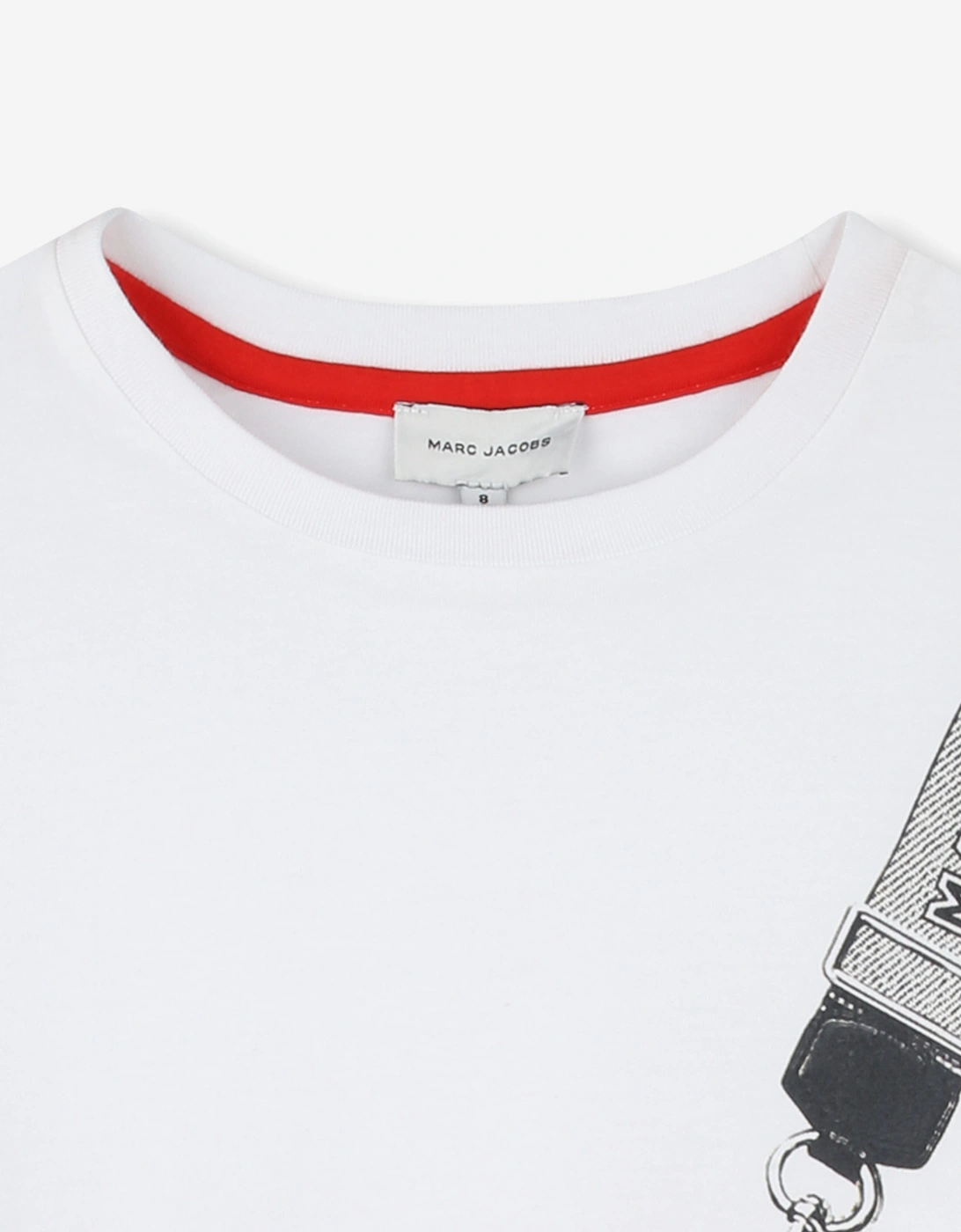 Girls Long Sleeve Bag Print T-Shirt in White