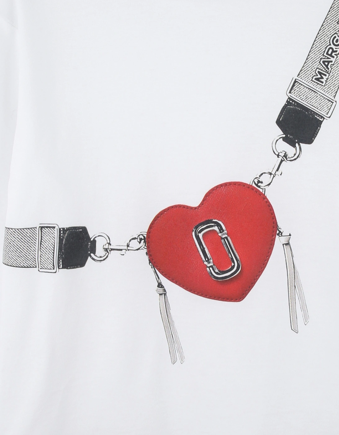 Girls Long Sleeve Bag Print T-Shirt in White